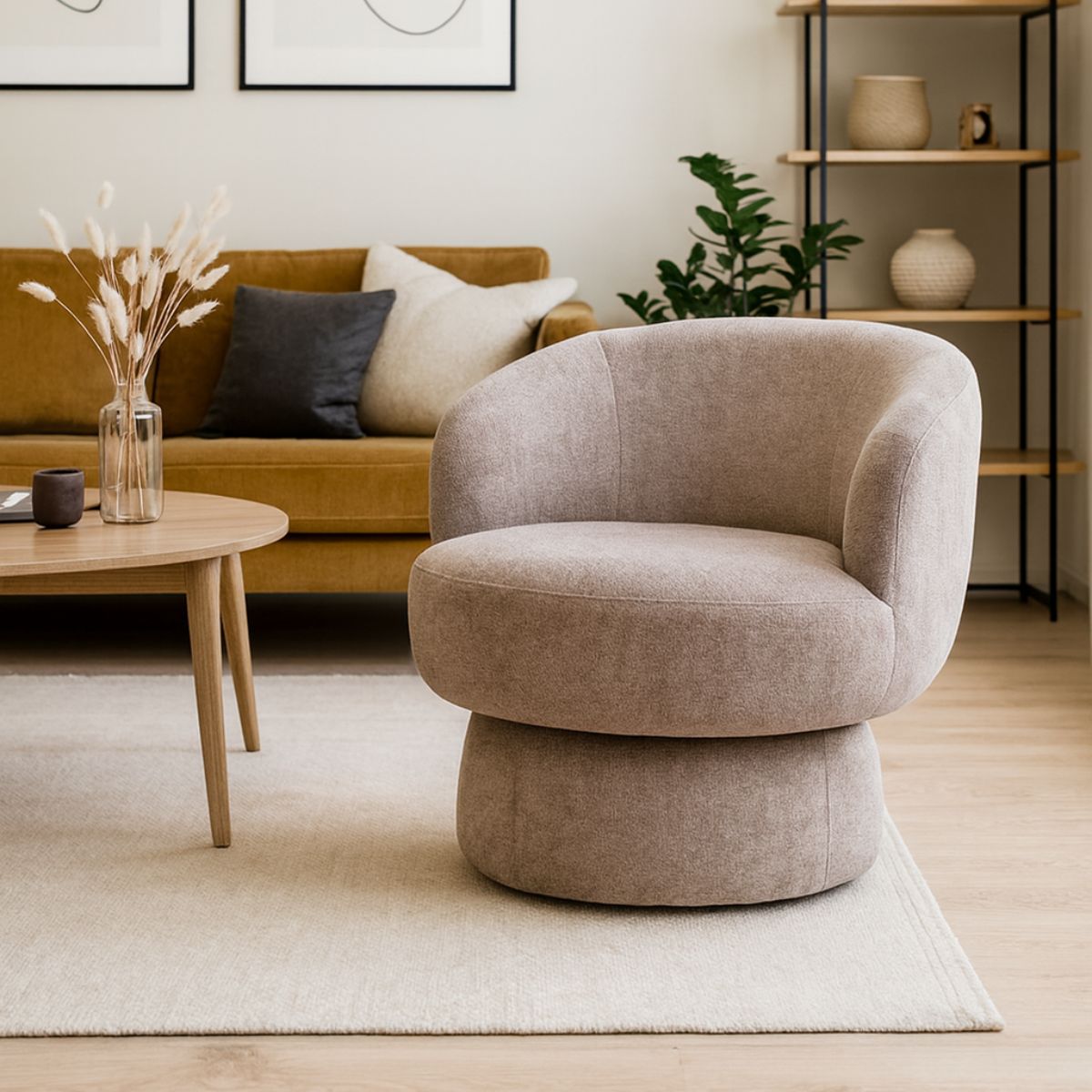 SI COSMO  Beige design Upholstered indoor armchair